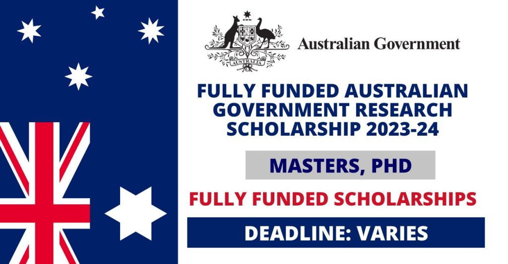 APPLY NOW @ 2023 Australian Government Research Training Program Scholarship